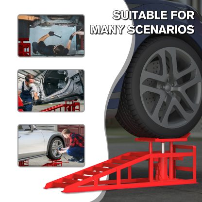 2 Pack Hydraulic Car Ramps 5T 11000lbs Low Profile Car Lift Service Ramps Truck Trailer Garage,Height Hydraulic Vehicle Ramps - Image 3