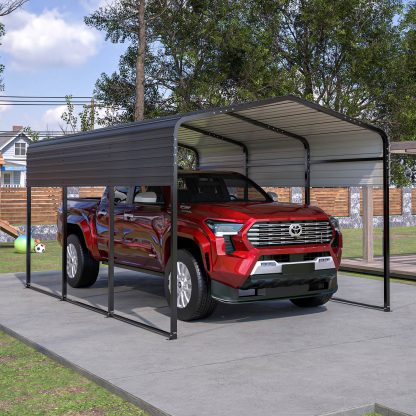 10x15 Ft  Metal Carport Carports With Enhanced Base Heavy Duty Garage Outdoor Galvanized Car Shelter For Car, Boats And Truck - Image 10