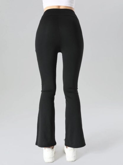 High-Waisted Flare Sharkskin Leggings Slim Fit, Lightweight & Sculpting Yoga Pants - Image 2