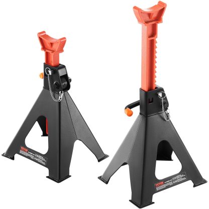 VEVOR Jack Stands, 6 Ton  13,000 Lbs Capacity Car Jack Stands Double Locking, 14.2 -23 Inch Adjustable Height, For Lifting SUV, Pickup Truck, Car And UTV ATV, Red, 1 Pair - Image 3