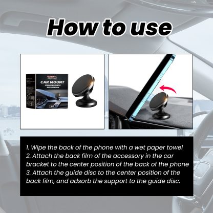 Rayhong Car Stand New Magnetic Folding Mobile Phone Stand For Rotating Dashboard Navigation For Cars - Image 10