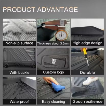 MKR Car Floor Mats For 2021-2023 Ford Bronco 3D TPE All-Weather Floor Mats - Full Set Interior Car Accessories All-Weather - Image 6
