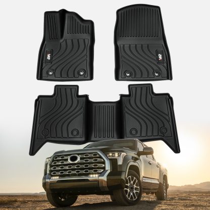 All-Weather TPE Front And Rear Row Floor Liners Floor Mats Fit For Toyota Tundra CrewMax Cab 2022-2025, Custom Fit Tundra Car Mats 20484 - Image 5