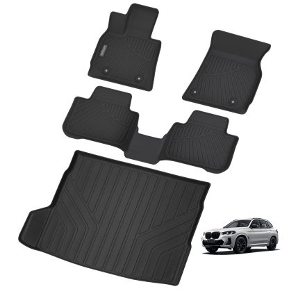 JIYOUKL Floor Mats & Cargo Liners Compatible For 2025 BMW X3 All Weather 2 Row Floor Liners And Trunk Mat Mats Accessories-Black - Image 3