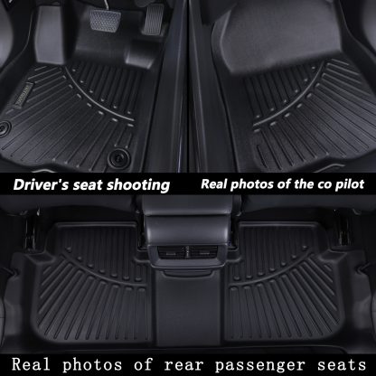 Floor Mats & Cargo Liners Compatible For 2022 2023 2024 Rivian R1S All Weather 3 Row Floor Liners And Trunk Mat Mats Accessories-Black - Image 4
