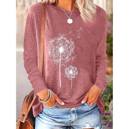 2 Pack Flowers Graphic Long Sleeve Tees Shirts For Women Casual Loose Fitted Tshirts Boho Wildflower Trendy Tops - Image 10