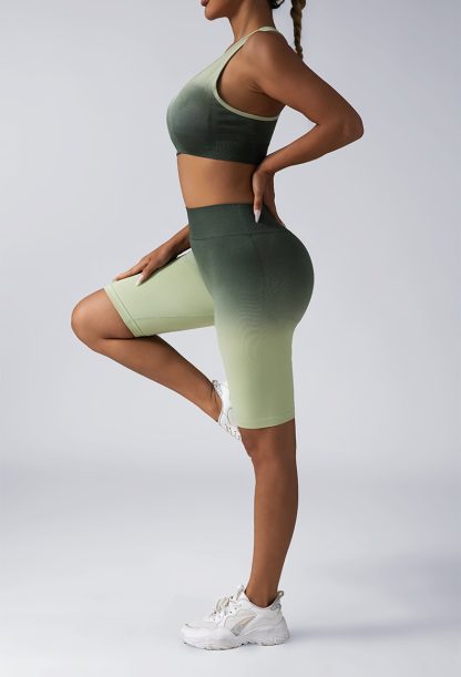 Workout Sets For Women 2 Piece Seamless  Crop Tank High Waist Shorts Yoga Outfits,Workout Outfits For Women 2 Piece Seamless Sport Bra High Waist Yoga Leggings Sets - Image 8