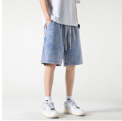 Summer Shorts Men's Loose Trendy Washed Shorts - Image 7
