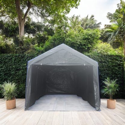 10x20ft Gazebo Party Tent Heavy Duty Canopy Carport Outdoor Portable Garage Grey - Image 7