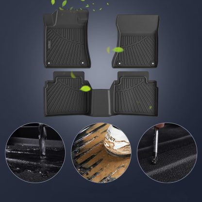 Floor Mats & Cargo Liners Compatible For 2024 2025 Lincoln Nautilus TPE All Weather 2 Row Floor Liners And Trunk Mat Mats Accessories-Black - Image 3