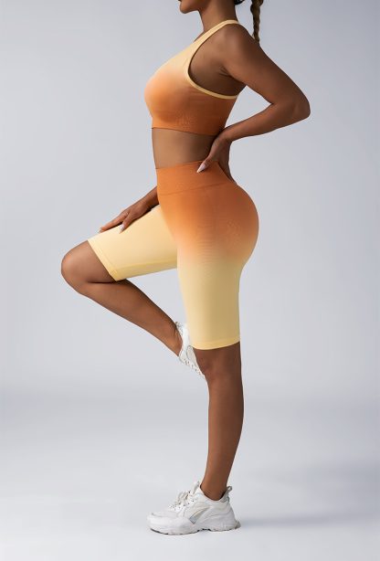 Workout Sets For Women 2 Piece Seamless  Crop Tank High Waist Shorts Yoga Outfits,Workout Outfits For Women 2 Piece Seamless Sport Bra High Waist Yoga Leggings Sets - Image 2