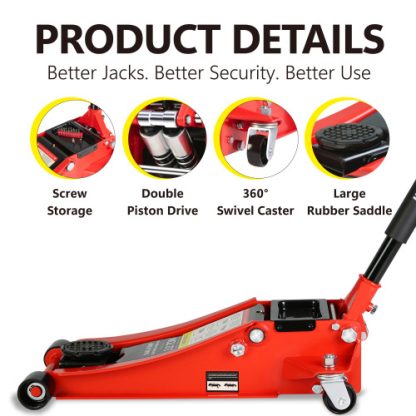 Hydraulic Low Profile Steel Racing Floor Jack With 3 Ton Capacity And Lift Range 3.3 Inches-18.5 Inches Unavailable Platforms- Welfel Temu - Image 9