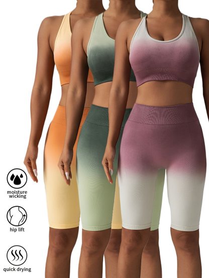 3 Pack Women Workout Shorts Scrunch Shorts Seamless High Waisted Contour Gym Yoga Biker Shorts - Image 7