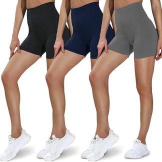 Leggings - 3 Points High Waist, 3 Pairs Of Black, Zhangqing, Dark Gray