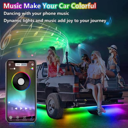 6x Car Underglow Neon Accent Strip Lights Kit RGB Million Multi-Color Music Lamp - Image 7