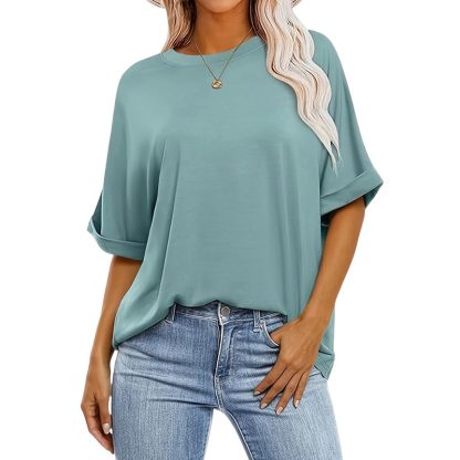 3 Pcs Women Oversized T-Shirt Short Sleeve Crew Neck Tee Tops Summer Casual Loose Tee T-Shirt - Image 10