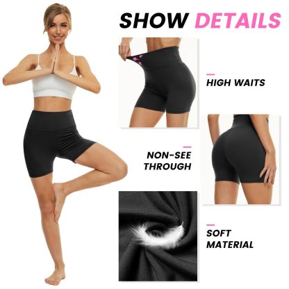 Leggings - 3 Points High Waist, 3 Black Medium Bean Paste, Light Blue - Image 2