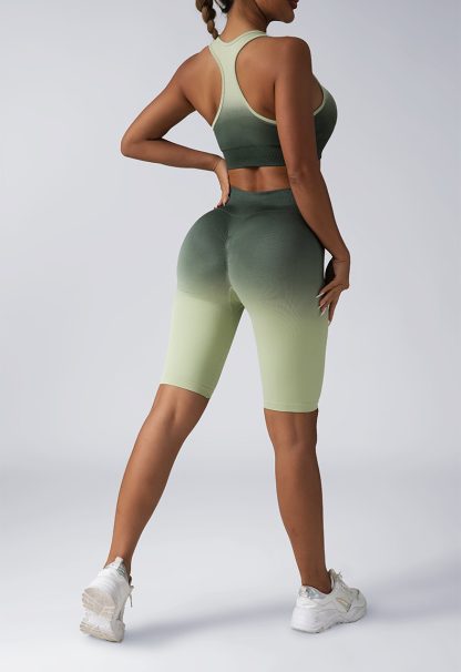 Workout Sets For Women 2 Piece Seamless  Crop Tank High Waist Shorts Yoga Outfits,Workout Outfits For Women 2 Piece Seamless Sport Bra High Waist Yoga Leggings Sets - Image 6