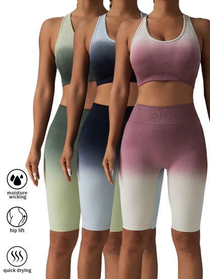 3 Pack Women Workout Shorts Scrunch Shorts Seamless High Waisted Contour Gym Yoga Biker Shorts - Image 2