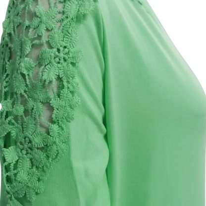 Women's Summer Lace Short Sleeve Crew Neck T-Shirt Top Blouse - Image 5