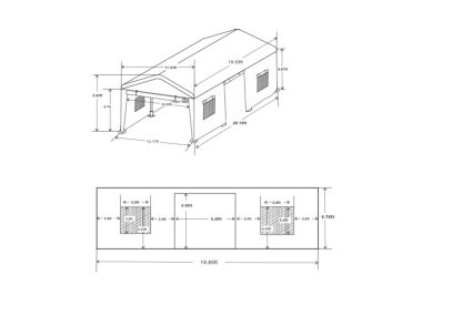 10x20ft Gazebo Party Tent Heavy Duty Canopy Carport Outdoor Portable Garage Grey - Image 2