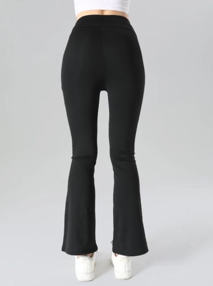 4pcs High-Waisted Flare Sharkskin Leggings Slim Fit, Lightweight & Sculpting Yoga Pants - Image 4