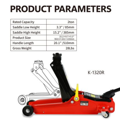 2 Ton Low Profile Floor Jack With Floor Jack Lift Range Of 3.3 Inches-15.2 Inches   Unavailable Platforms- Welfel , Temu - Image 8