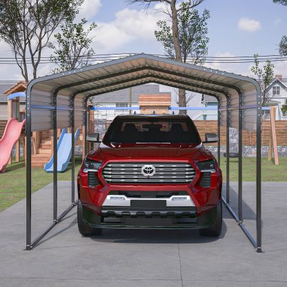10x15 Ft  Metal Carport Carports With Enhanced Base Heavy Duty Garage Outdoor Galvanized Car Shelter For Car, Boats And Truck - Image 7