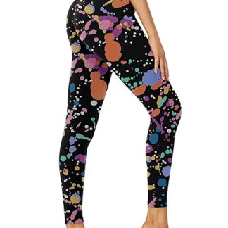 Leggings - Cropped High-waisted Print Color Inkjet