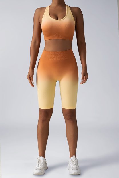 Workout Sets For Women 2 Piece Seamless  Crop Tank High Waist Shorts Yoga Outfits,Workout Outfits For Women 2 Piece Seamless Sport Bra High Waist Yoga Leggings Sets - Image 4