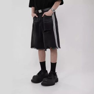 Destroyed Ripped Shorts American Style Loose Casual Shorts
