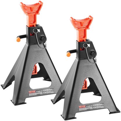 VEVOR Jack Stands, 6 Ton  13,000 Lbs Capacity Car Jack Stands Double Locking, 14.2 -23 Inch Adjustable Height, For Lifting SUV, Pickup Truck, Car And UTV ATV, Red, 1 Pair - Image 6