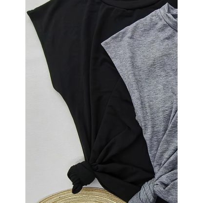3-Packs Cap Sleeve Tops For Women Summer Top Basic Tee Shirts Casual Tank Loose Fit 2025 Fashion - Image 5