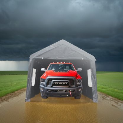 10x20ft Gazebo Party Tent Heavy Duty Canopy Carport Outdoor Portable Garage Grey - Image 10