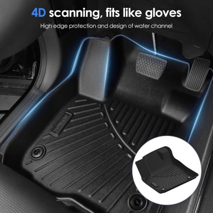 Floor Mats & Cargo Liners Compatible For 2024 2025 Lincoln Nautilus TPE All Weather 2 Row Floor Liners And Trunk Mat Mats Accessories-Black - Image 2