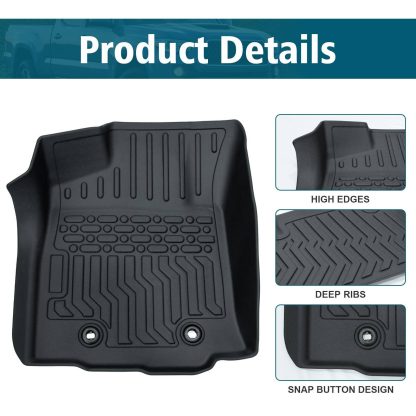 TPE Rubber Car Floor Mats For 18-23 Tacoma Double Cab - Image 2
