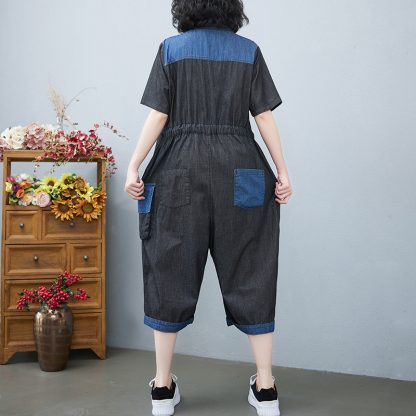 Women's Fashion Drawstring Denim Jumpsuit - Image 2