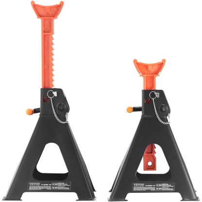 VEVOR Jack Stands, 6 Ton  13,000 Lbs Capacity Car Jack Stands Double Locking, 14.2 -23 Inch Adjustable Height, For Lifting SUV, Pickup Truck, Car And UTV ATV, Red, 1 Pair - Image 7