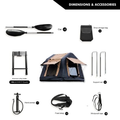 Foldable 2-3 People Amphibious Inflatable Car Roof Top Tent For Camping Outdoor Glamping Camping Tent For SUV,Truck - Image 9