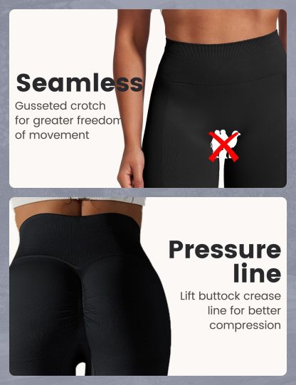 Yoga Pants - Cropped High-waisted Seamless Solid Color Woad Blue - Image 5