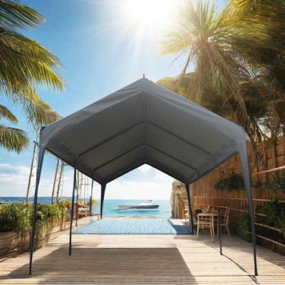 10x20ft Gazebo Party Tent Heavy Duty Canopy Carport Outdoor Portable Garage Grey - Image 9
