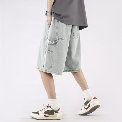 Denim Shorts Men's Casual Loose Large Size Shorts - Image 6