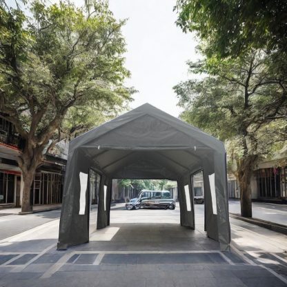 10x20ft Gazebo Party Tent Heavy Duty Canopy Carport Outdoor Portable Garage Grey