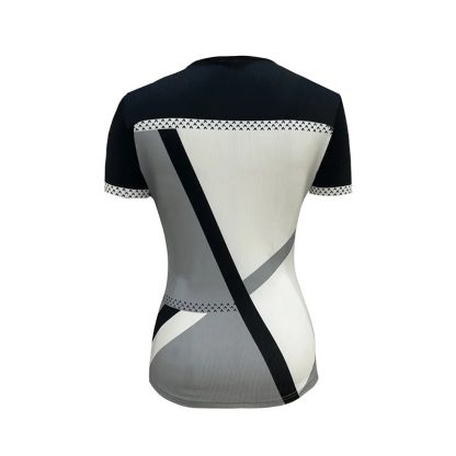 Women's Color Block Zipper T-Shirt, Casual Short Sleeve Summer Top - Image 5