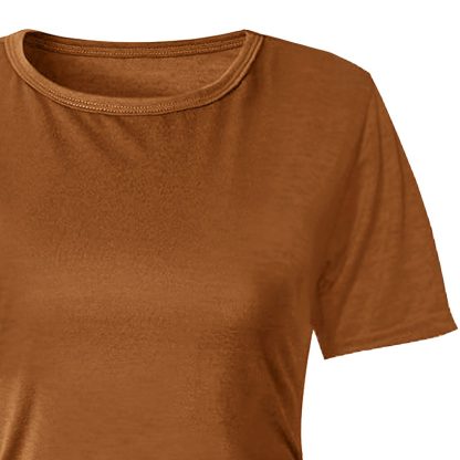Women's Solid Color Short Sleeve Dress Casual Crew Neck, Everyday Wear - Image 4