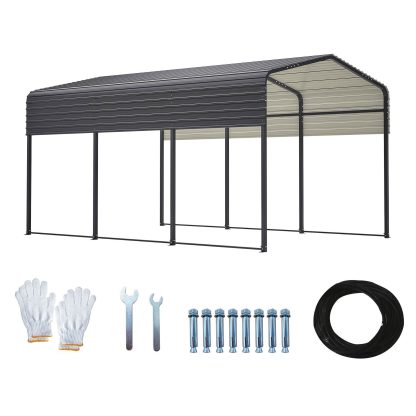 10x15 Ft  Metal Carport Carports With Enhanced Base Heavy Duty Garage Outdoor Galvanized Car Shelter For Car, Boats And Truck - Image 8