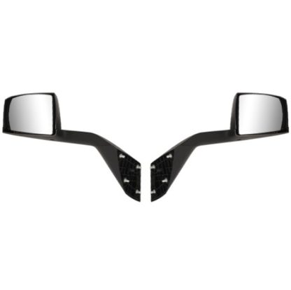 2Pcs Black Hood Mirrors Assembly Fit For Volvo VNL 2000-2015, Pair Of Heavy Truck Mirror With Mounting Kit Driver And Passenger Side