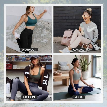 High Waisted Leggings For Women - No See Through Tummy Control Cycling Workout Yoga Pants Reg & Plus - Image 6