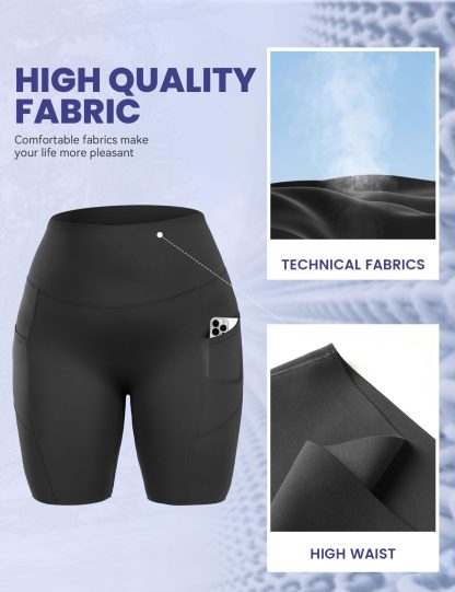 Yoga Pants - Five-point High-waisted Oblique Pockets To Tuck The Abdomen Solid Color Zhangqing - Image 3