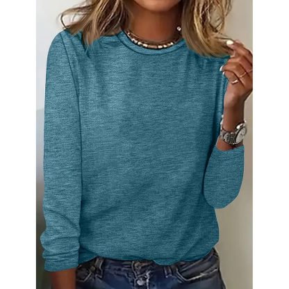 4 Pack Womens T Shirts Long Sleeve Crew Neck Basic Tee Soft Casual Loose Fit Fall Tops Outfits - Image 2
